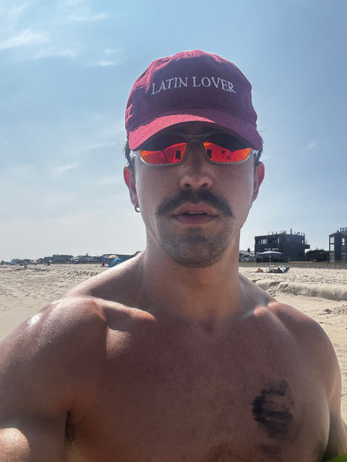 "Latin Lover" Embroidered Hat - Red (Evergreen)